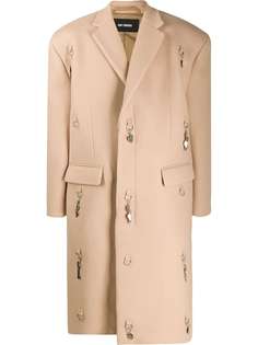 Raf Simons двубортное пальто с металлическим декором