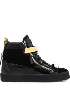 Giuseppe Zanotti высокие бархатные кеды Coby