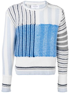 Thom Browne свитер вязки интарсия с 4 полосками