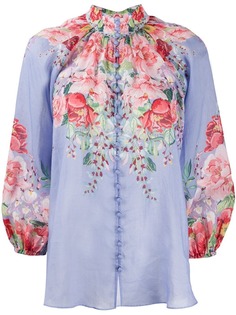 Zimmermann блузка Bellitude с высоким воротником и цветочным принтом