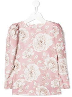 Monnalisa блузка с цветочным принтом