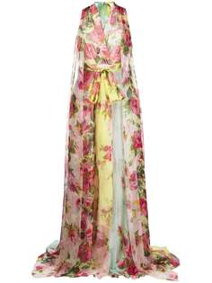 Blumarine вечернее платье макси с цветочным принтом