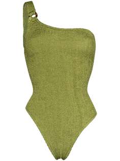 Hunza G слитный купальник Nancy на одно плечо с жатым эффектом