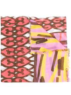 Altea шарф с абстрактным принтом и бахромой