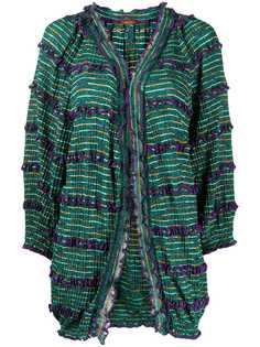 Missoni полосатый кардиган с оборками и эффектом металлик