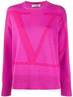 Valentino кашемировый джемпер с логотипом VLogo