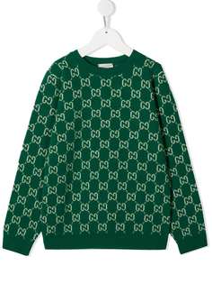 Gucci Kids джемпер вязки интарсия с логотипом