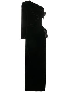 Saint Laurent платье асимметричного кроя с бантом