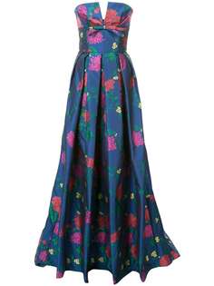 Carolina Herrera вечернее платье без лямок с цветочным узором