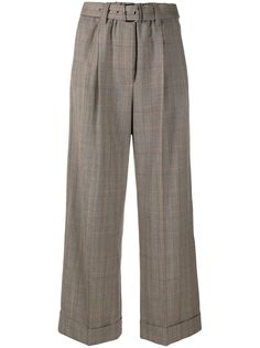 Brunello Cucinelli брюки широкого кроя в клетку