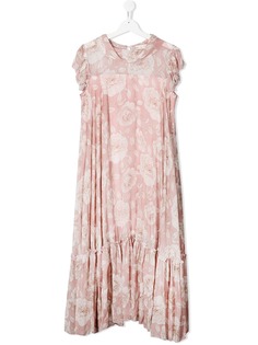 Monnalisa ярусное платье с цветочным принтом