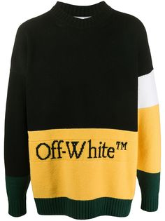 Off-White джемпер вязки интарсия с логотипом