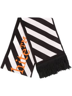Off-White шарф вязки интарсия с диагональными полосками
