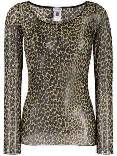 Dolce & Gabbana прозрачный топ с леопардовым принтом