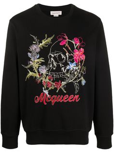 Alexander McQueen floral-embroidered sweatshirt