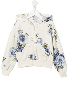Monnalisa rose print hoodie