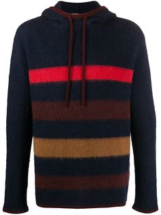 LANVIN striped knitted hoodie