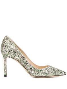 Jimmy Choo Romy glitter-embellished 85mm pumps