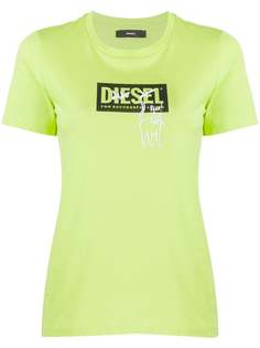 Diesel футболка узкого кроя с вышивкой