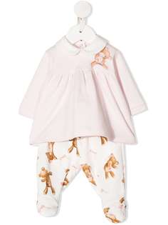 Monnalisa комплект из топа и ползунков с принтом