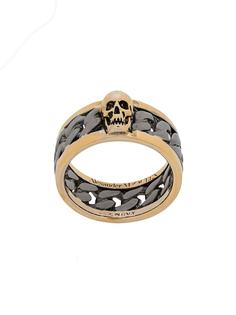 Alexander McQueen кольцо с гравировкой Skull