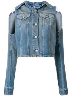 MM6 Maison Margiela джинсовая куртка с прорезями на плечах