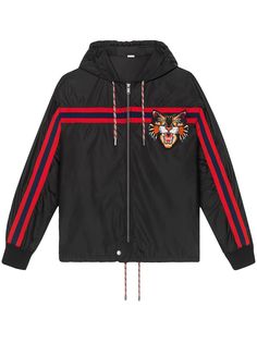 Gucci Nylon windbreaker with angry cat appliqué