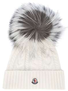 Moncler шапка бини с крупным помпоном