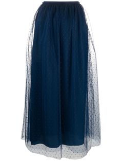 RedValentino юбка миди из тюля пуэн-деспри
