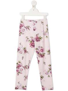 Monnalisa легинсы с цветочным принтом