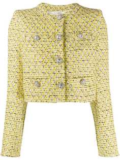 Alessandra Rich твидовый пиджак с декорированными пуговицами