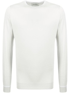 John Smedley SMED KNIT LS TIPPING CREW