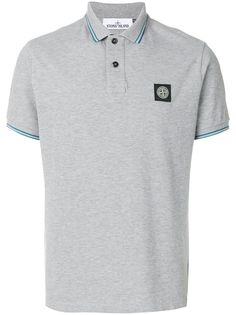 Stone Island рубашка-поло с полосатой отделкой