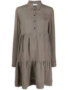 GANNI checked shirt flared dress
