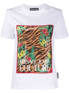 Versace Jeans Couture футболка с принтом и вставкой