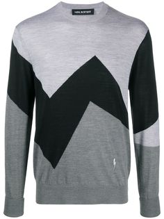 Neil Barrett zig-zag panelled jumper