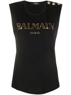 Balmain топ без рукавов с логотипом