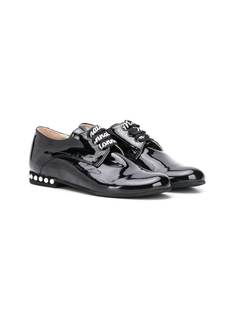Monnalisa logo laces slippers