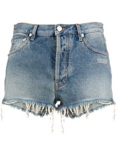 Off-White unfinished-effect denim shorts