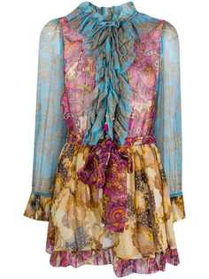 Zimmermann платье с цветочным принтом и оборками