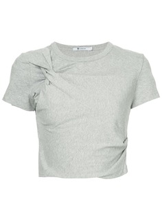 T By Alexander Wang укороченная футболка с перекрученной деталью
