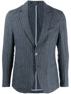 Emporio Armani однобортный пиджак в полоску