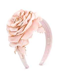 Monnalisa Flower Bud appliqué head band