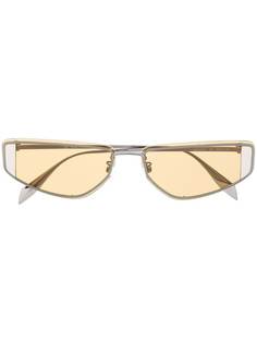 Alexander McQueen Eyewear солнцезащитные очки в прямоугольной оправе с вырезами
