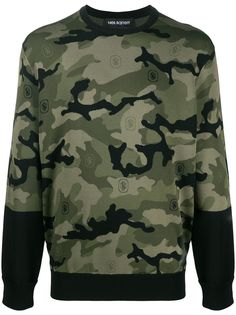 Neil Barrett camouflage-pattern logo jumper
