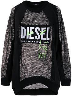 Diesel сетчатая толстовка с нашивкой-логотипом