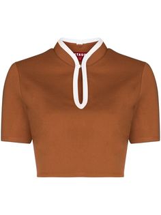 STAUD укороченный топ Kiki с высоким воротником