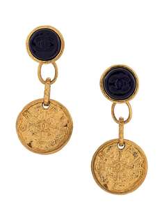 Chanel Pre-Owned серьги-подвески 1990-х годов с логотипом CC