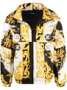 Versace baroque print puffer jacket