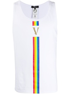 Versace x Pride V rainbow stripe tank top